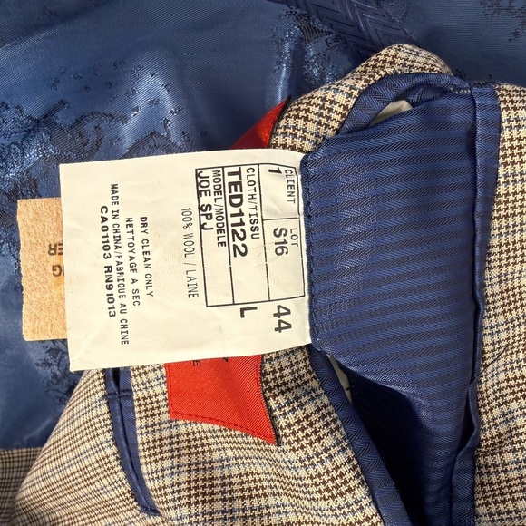 🤵 Ted Baker "No Ordinary Joe" Suit Jacket Blazer Men's 44L Navy Check Wool - Picture 8 of 10